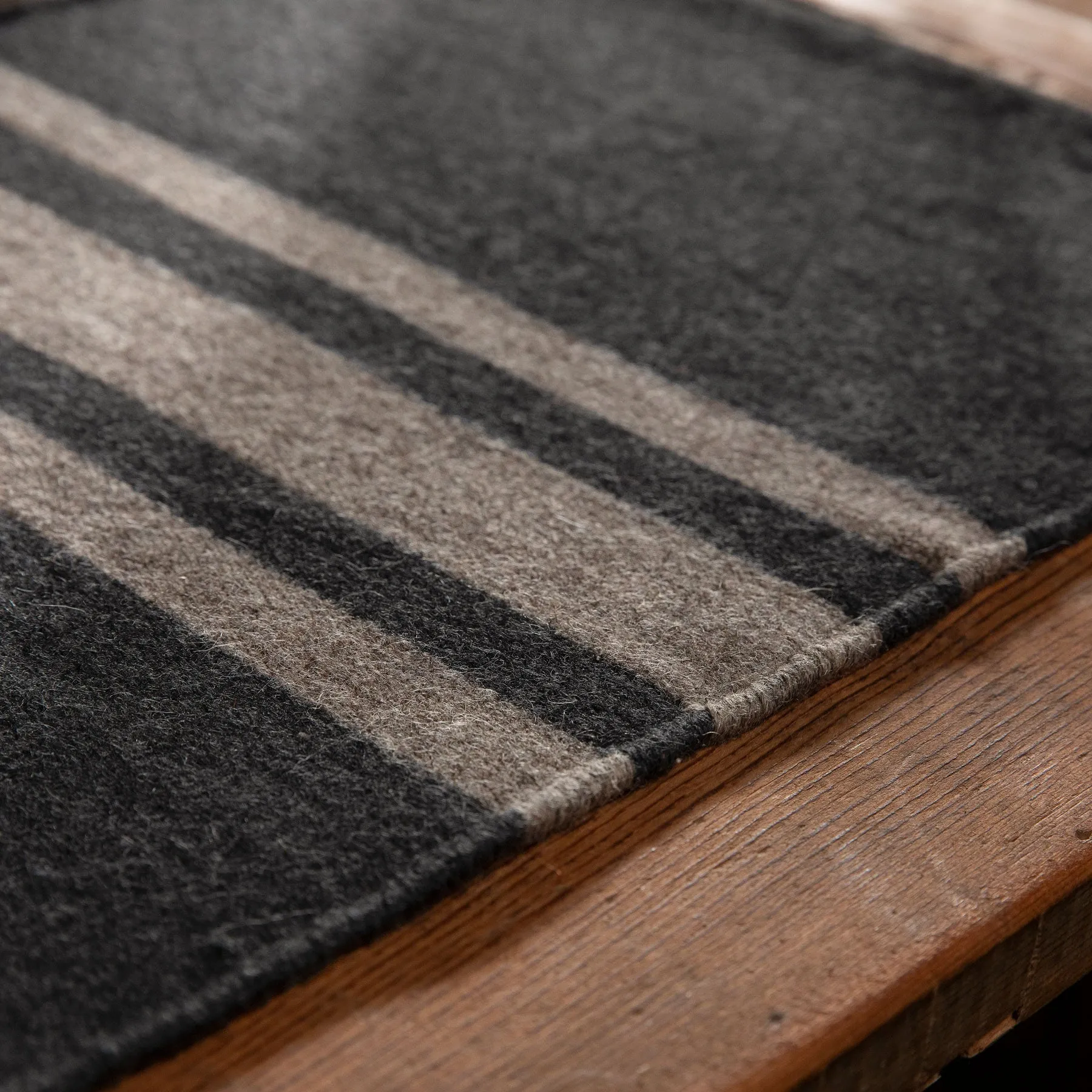 Wool Striped Placemat - Anthracite/Mule