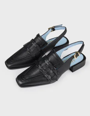 Woven Detail Loafer Mules