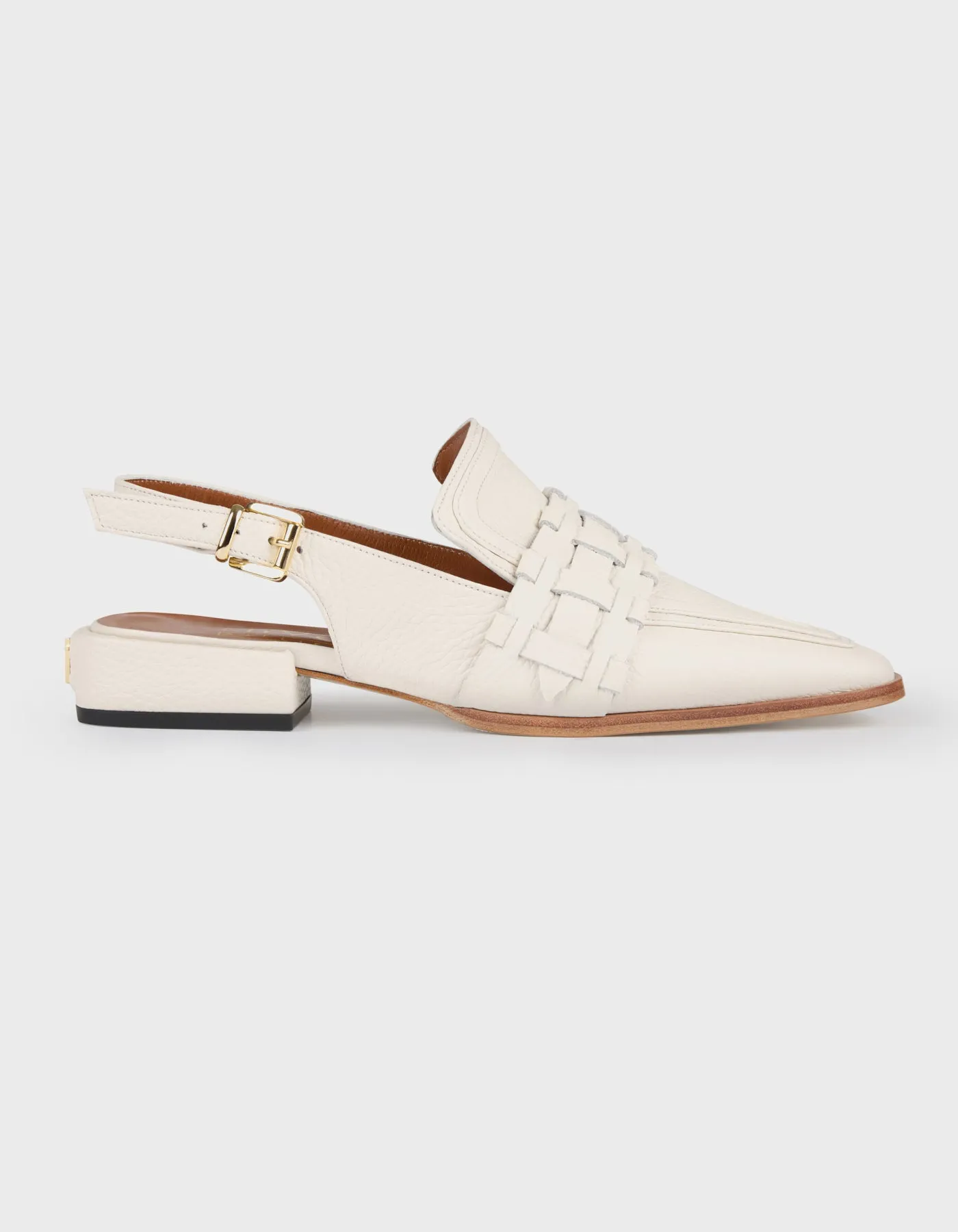Woven Detail Loafer Mules