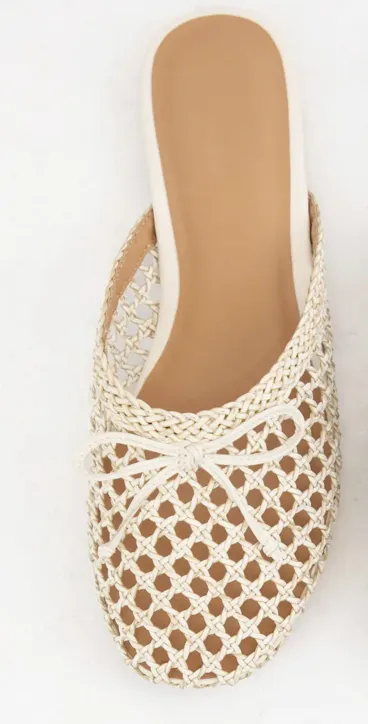 Woven Lattice Bow Mule