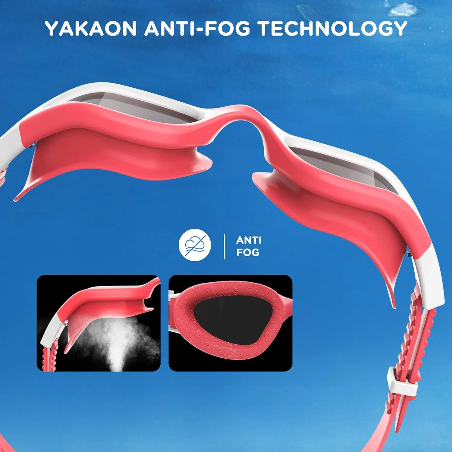 YAKAON Kids Swim Goggles 6-14, Wide View, Anti-Fog, Polarized/Non-Polarized Lenses & Leak-Proof Seal for Boys/Girls