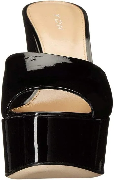 YDN Women High Heels Platform Mules Peep Toe Clogs Slip on Wedge Sandals Slide Backless Shoes Size 4-15 US