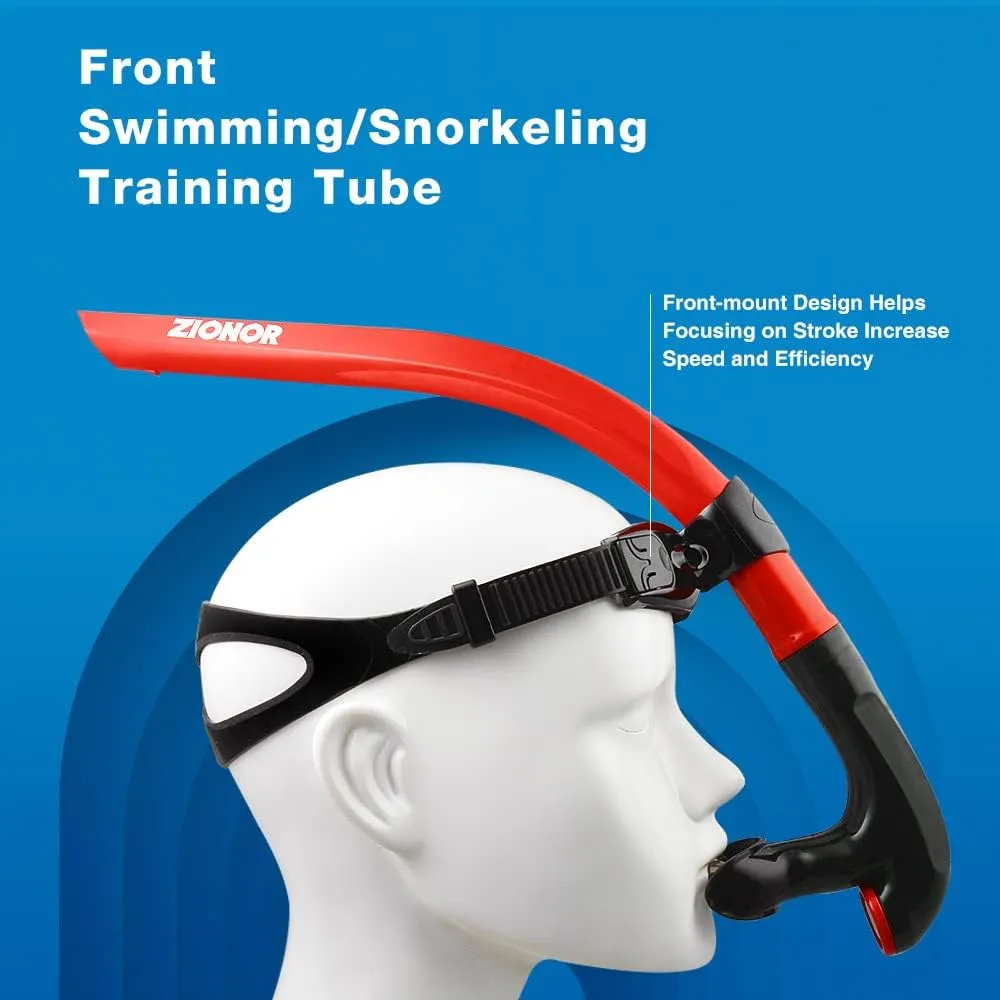 ZIONOR Snorkel Lap Swimming Swimmer Training Diving Snorkeling Comfortable Mouthpiece One-Way Purge Valve for Pool Open Water