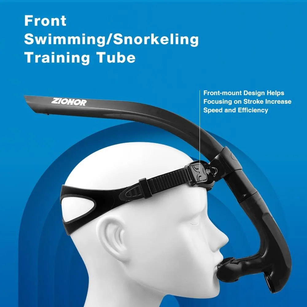 ZIONOR Snorkel Lap Swimming Swimmer Training Diving Snorkeling Comfortable Mouthpiece One-Way Purge Valve for Pool Open Water