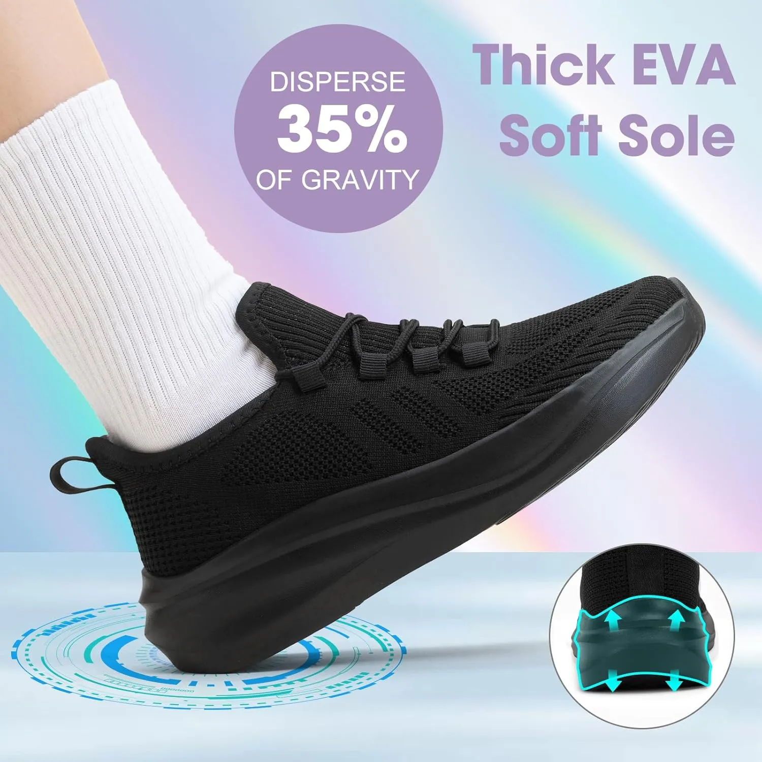 ZOVE Wide Toe Box Shoes Women Extra Wide Width Tennis Sneakers Ultra Light Running Shoes for Women Non-Slip Diabetic Walking Gym Workout Trainer