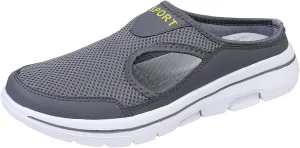 ZWRXW Mules for Women Breathable Mesh Walking Mules Sneakers Open Back Slip On Shoes Lightweight Breathable Comfortable Walking Shoes Closed Toe Slides with Arch Support Orthopedic Slippers